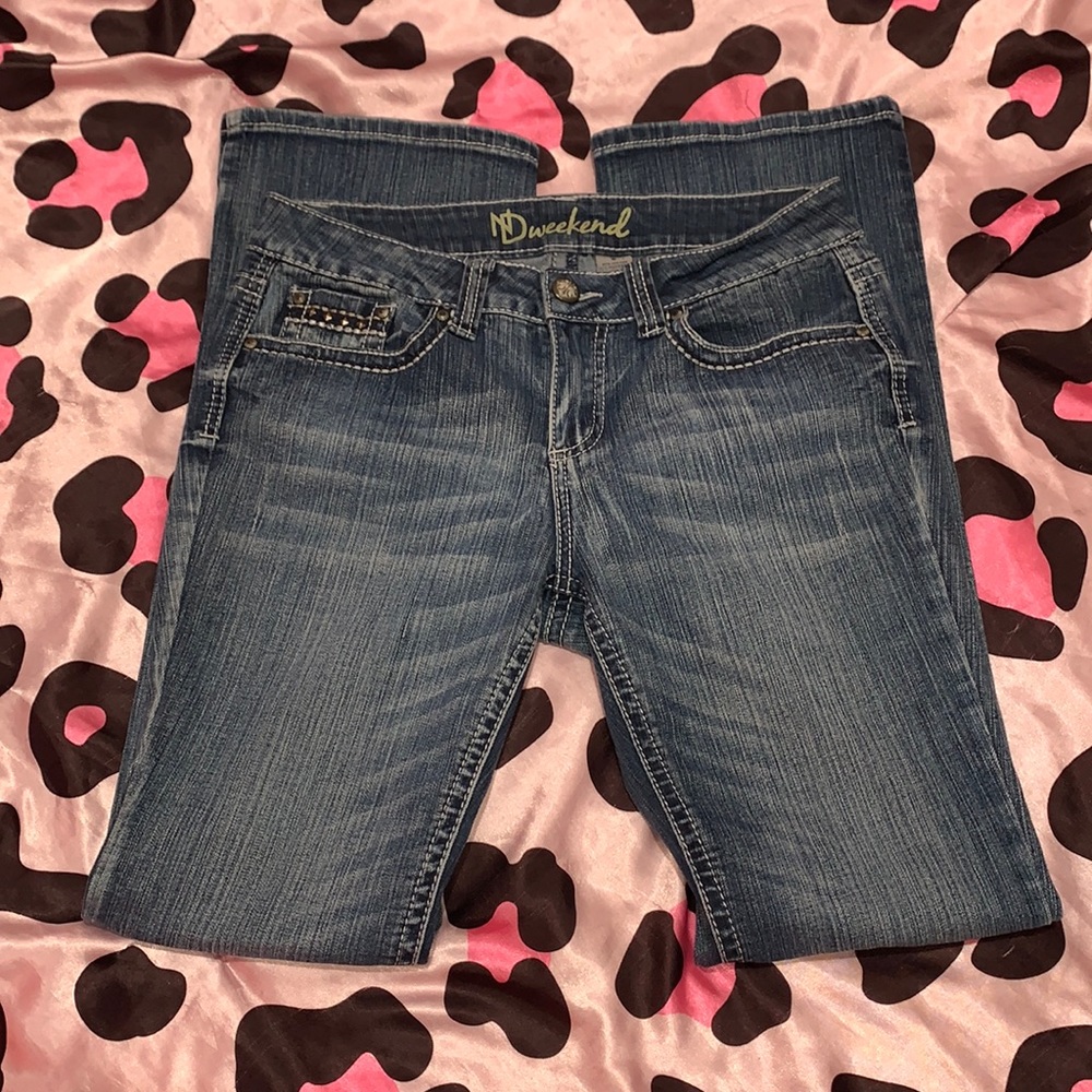 ND Weekend Jeans 2000s Bootcut Flare Jeans Size 8 Women’s Embroidered Pockets